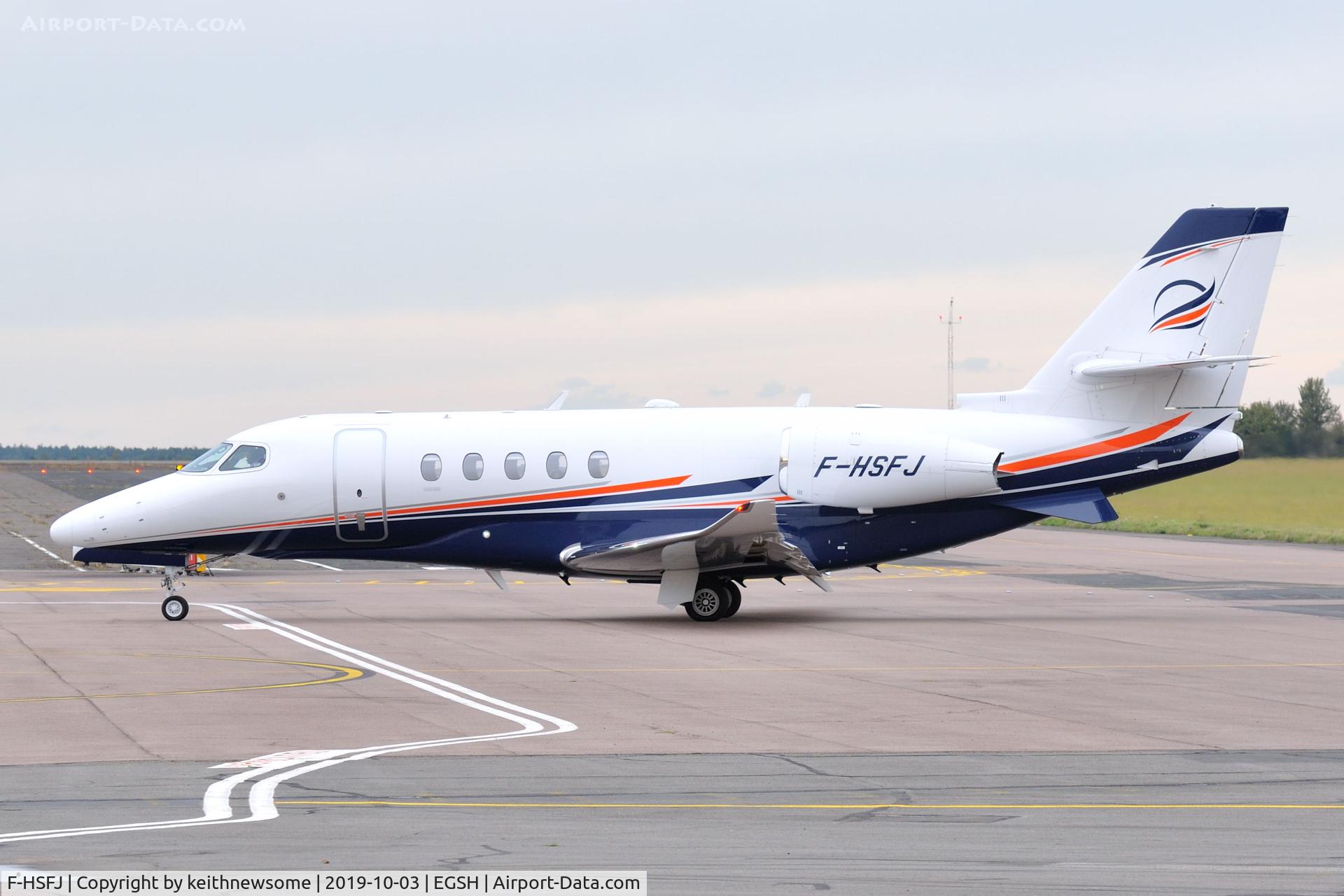 F-HSFJ, 2017 Cessna 680A Citation Latitude C/N 680A-0099, Arriving at Norwich.