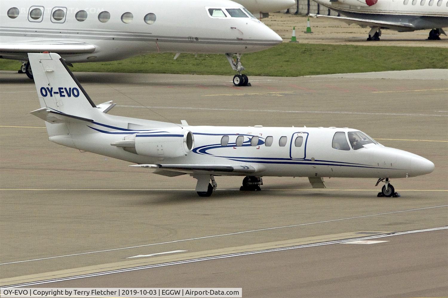 OY-EVO, 2003 Cessna 550 Citation Bravo C/N 550-1050, At Luton