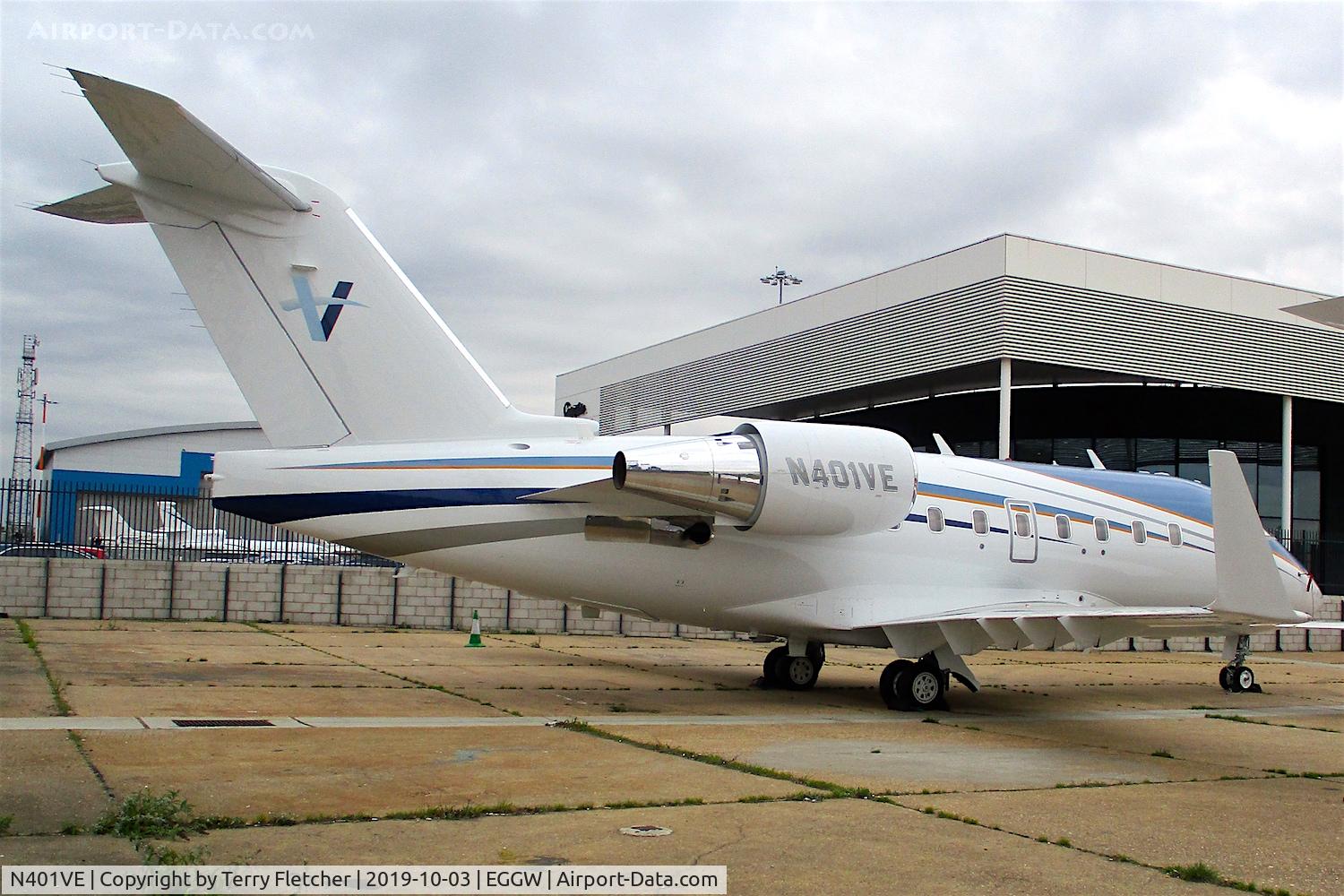 N401VE, 2003 Bombardier Challenger 604 (CL-600-2B16) C/N 5572, At Luton