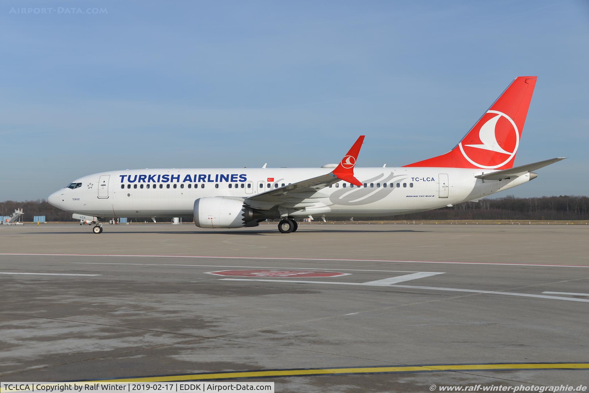 TC-LCA, 2019 Boeing 737-8 MAX C/N 60032, Boeing 737-8 MAX  TK THY Turkish Airlines 'Tokat' - 60032 - TC-LCA - 17.02.2019 - CGN
