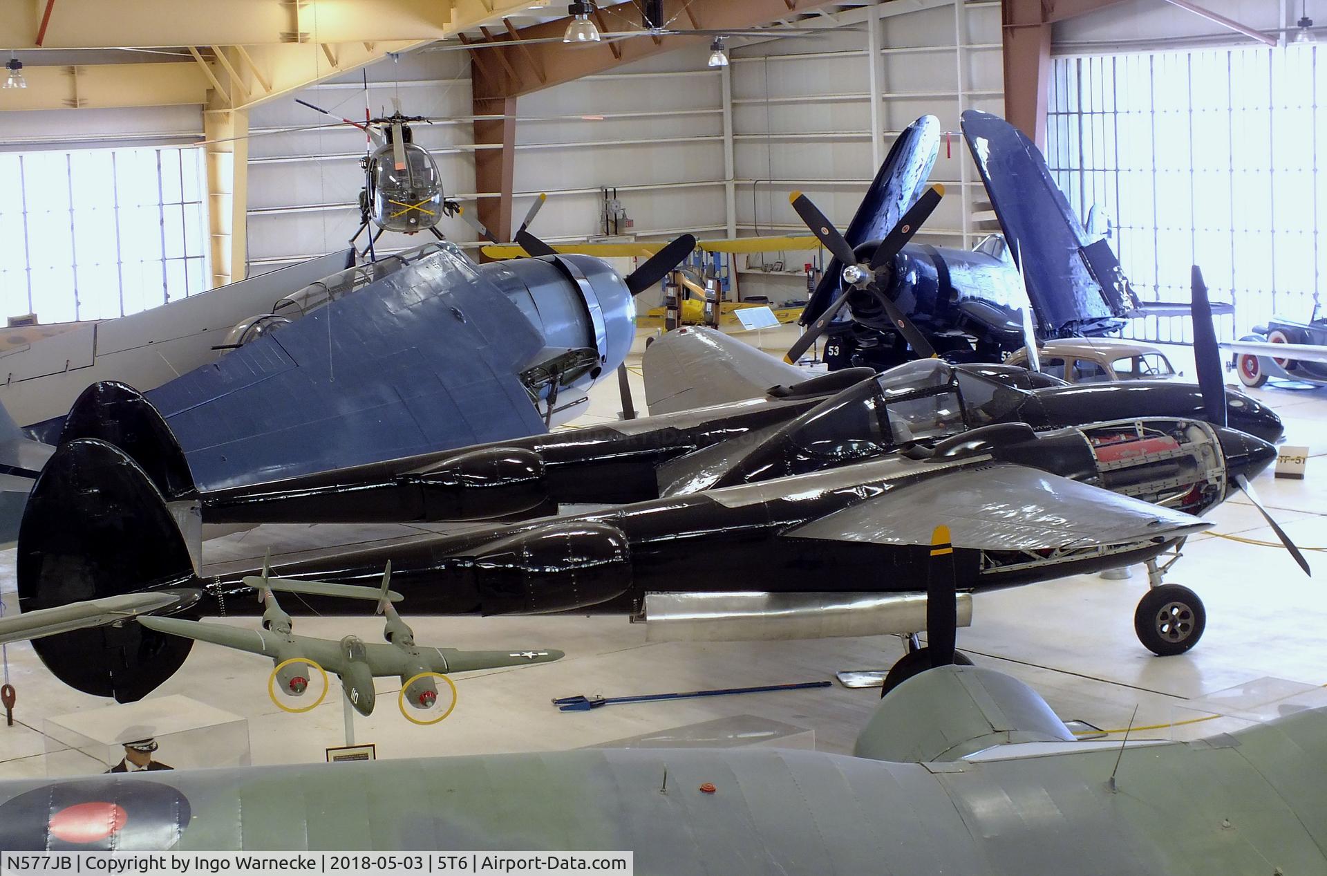 N577JB, 1944 Lockheed F-5G C/N 8057, Lockheed P-38L Lightning (built as F-5G) at the War Eagles Air Museum, Santa Teresa NM