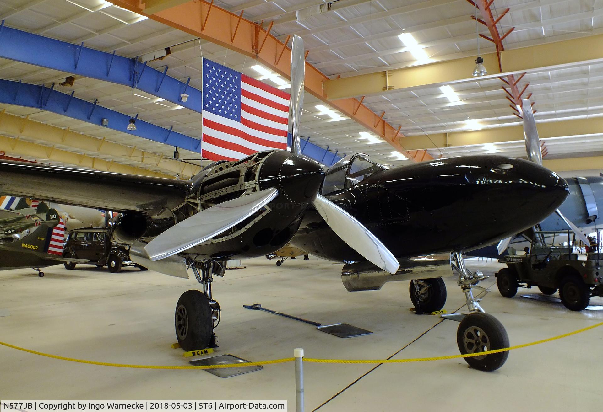 N577JB, 1944 Lockheed F-5G C/N 8057, Lockheed P-38L Lightning (built as F-5G) at the War Eagles Air Museum, Santa Teresa NM