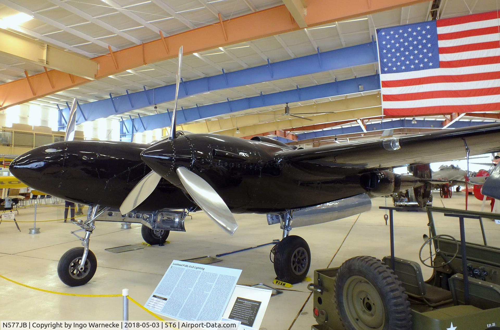 N577JB, 1944 Lockheed F-5G C/N 8057, Lockheed P-38L Lightning (built as F-5G) at the War Eagles Air Museum, Santa Teresa NM