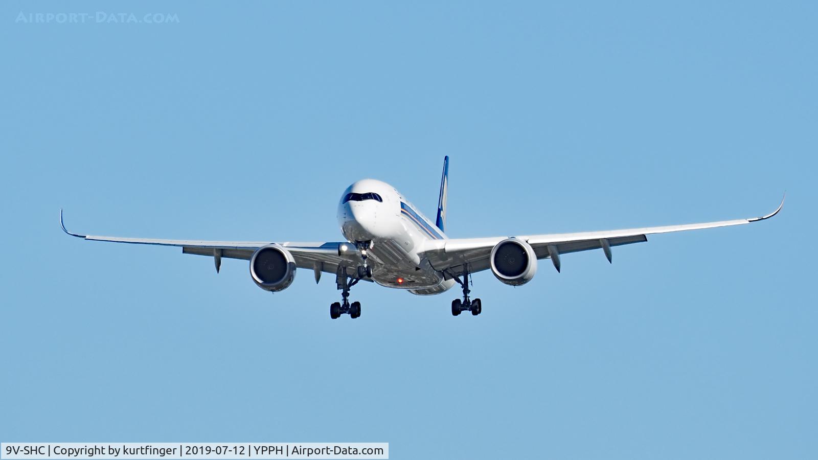 9V-SHC, 2018 Airbus A350-941 C/N 276, Airbus A350-941 SIA 9V-SHC, final runway 06 YPPH120719.