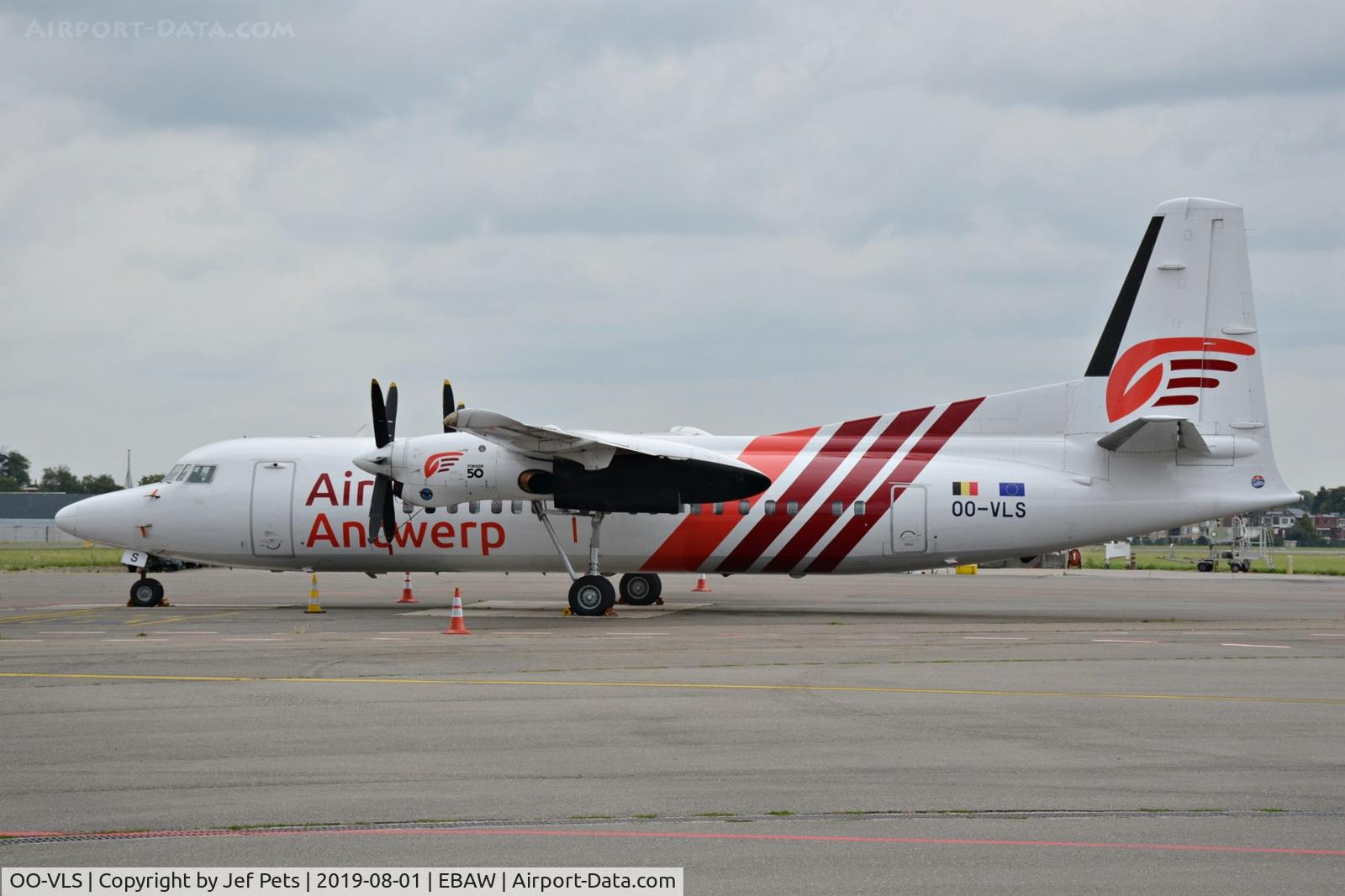 OO-VLS, 1987 Fokker 50 C/N 20109, OO-VLS now in use with the new airline Air Antwerp on scheduled flights between London City and Antwerp airport.
