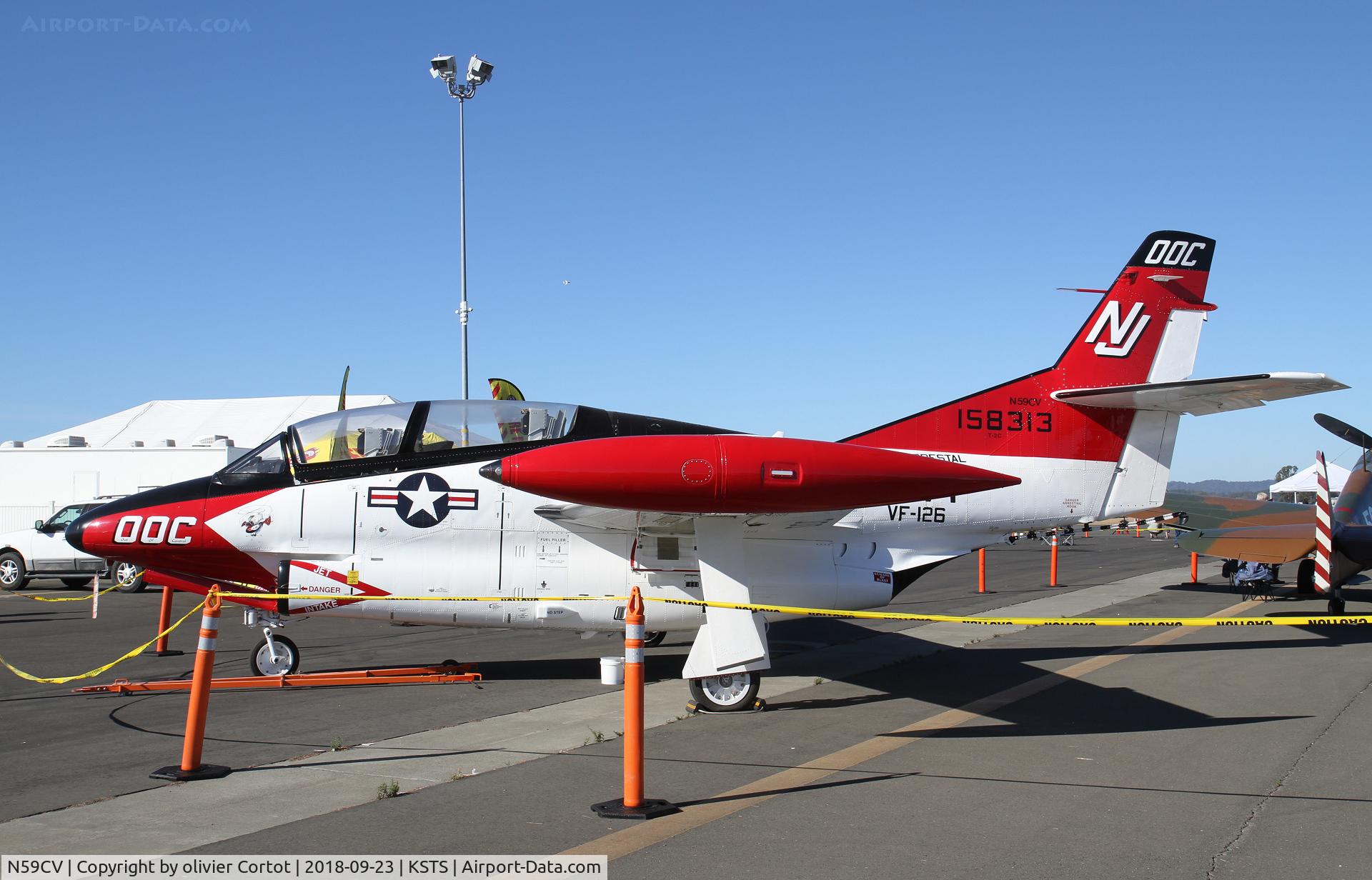 N59CV, 1971 Rockwell T-2C Buckeye C/N 340-4, profil view, Santa Rosa Airshow. Sadly, the aircraft didn't fly that day...