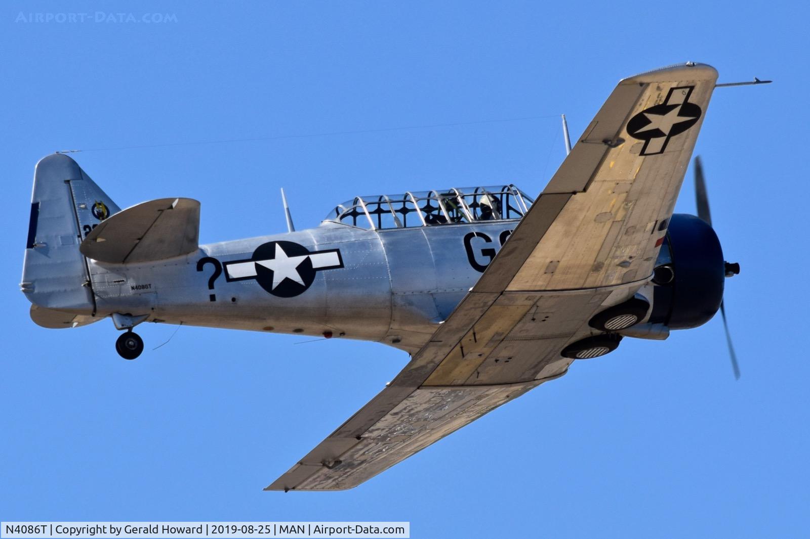 N4086T, North American AT-6D C/N 42-86068, Over flying MAN.