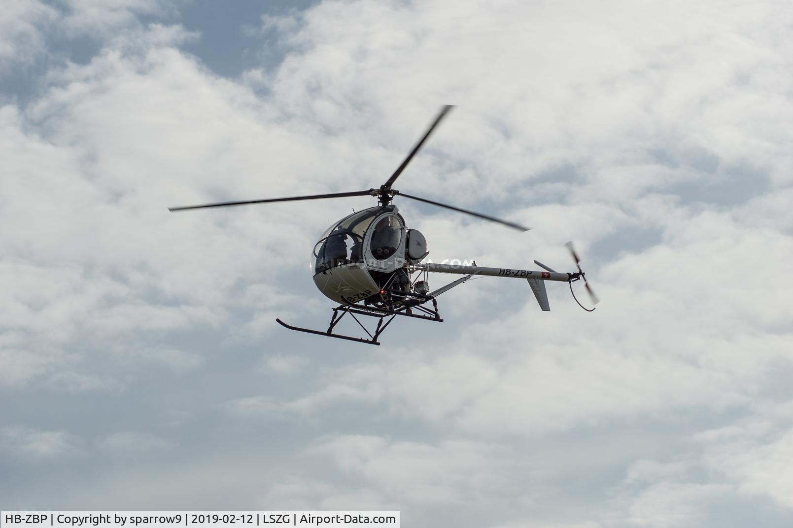 HB-ZBP, 1973 Hughes 269C C/N 230184, On final 06 Grenchen.