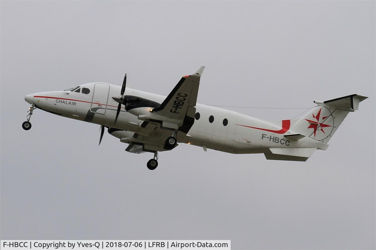 F-HBCC, 1999 Beech 1900D C/N UE-350, Beech 1900D, Take off rwy 07R, Brest-Bretagne airport (LFRB-BES)