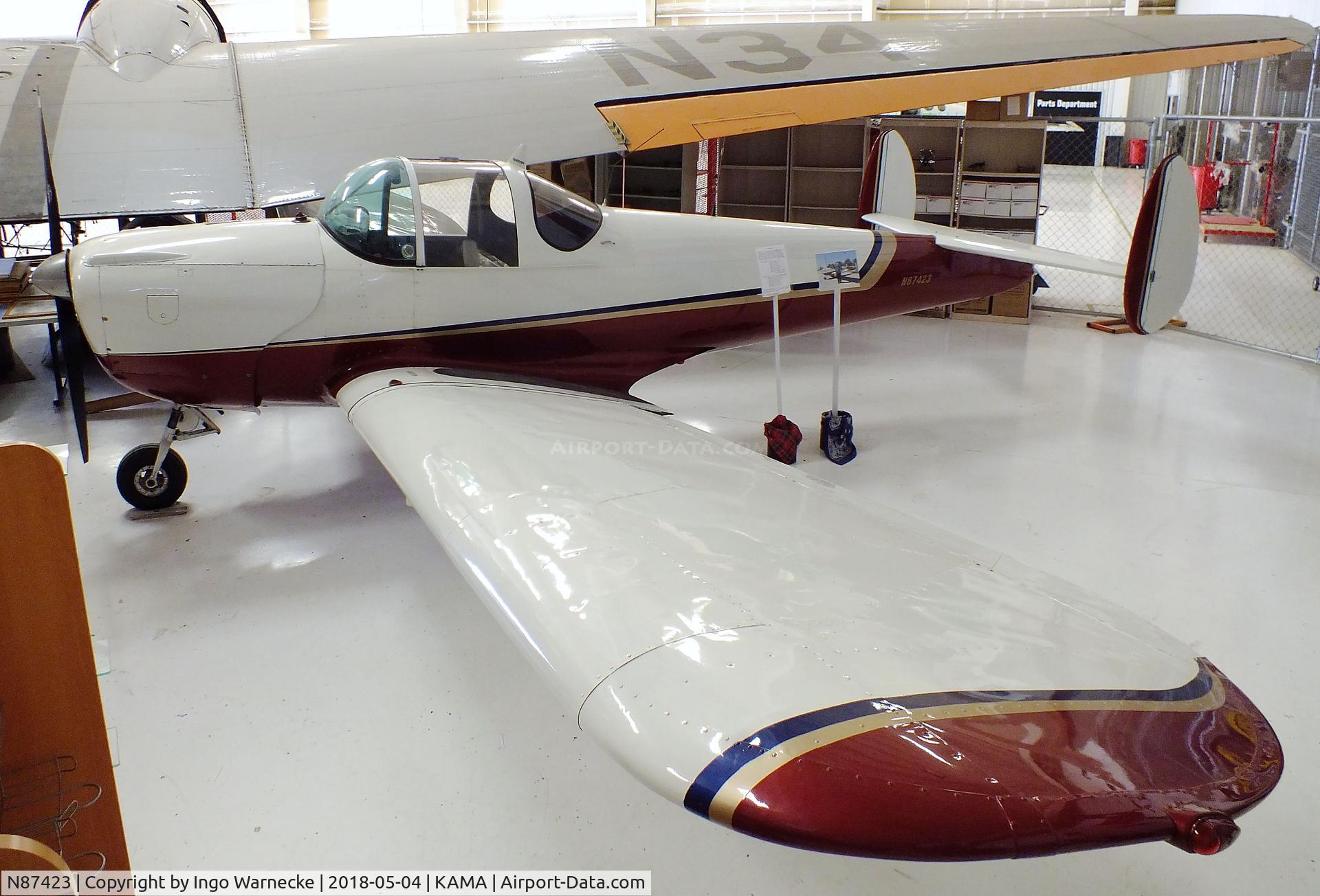 N87423, 1946 Erco 415C Ercoupe C/N 596, ERCO Ercoupe 415-C at the Texas Air & Space Museum, Amarillo TX