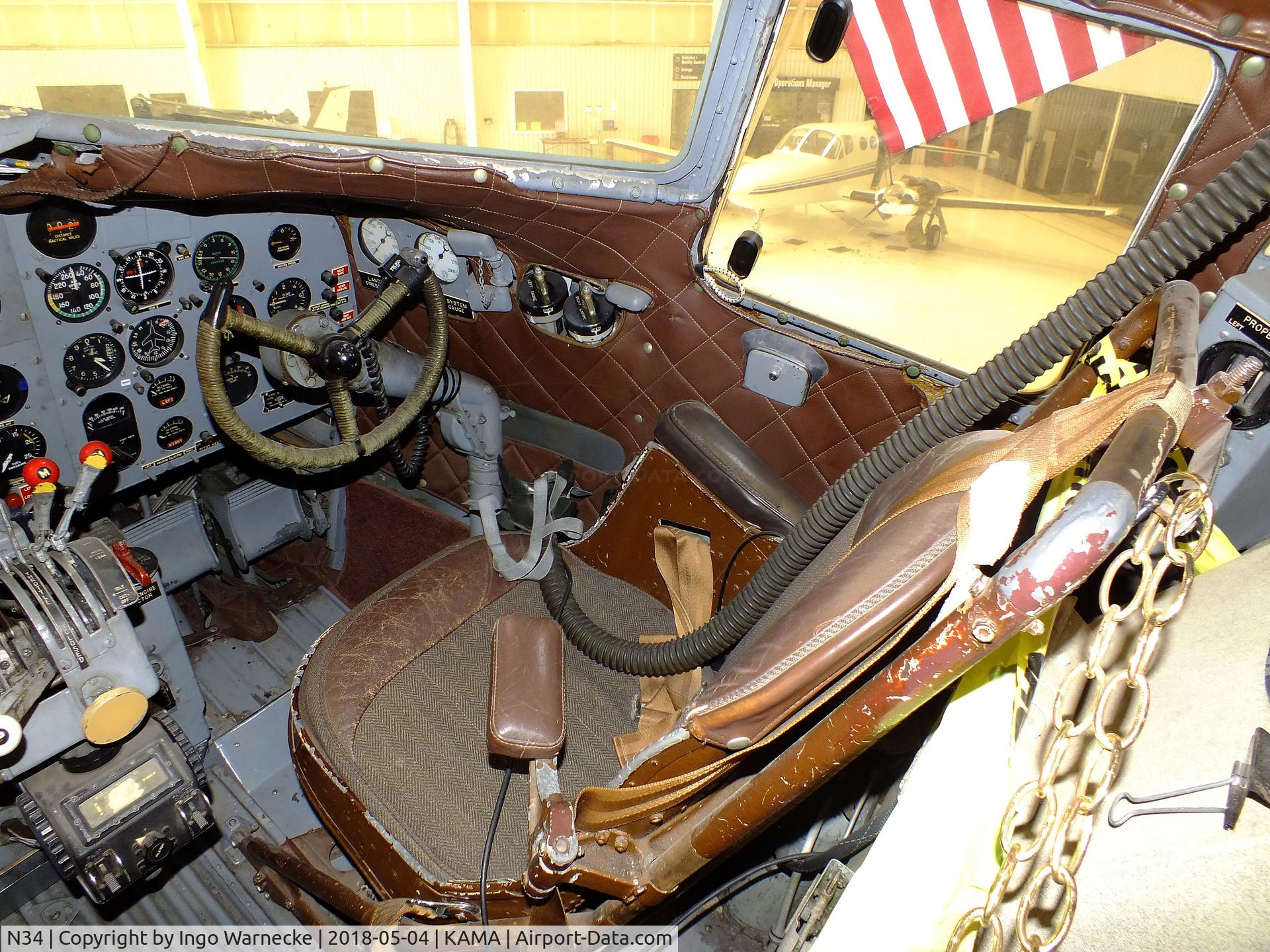 N34, 1945 Douglas R4D-7 C/N 33359, Douglas DC-3C (formerly Federal Airways Flight Inspection) at the Texas Air & Space Museum, Amarillo TX  #c