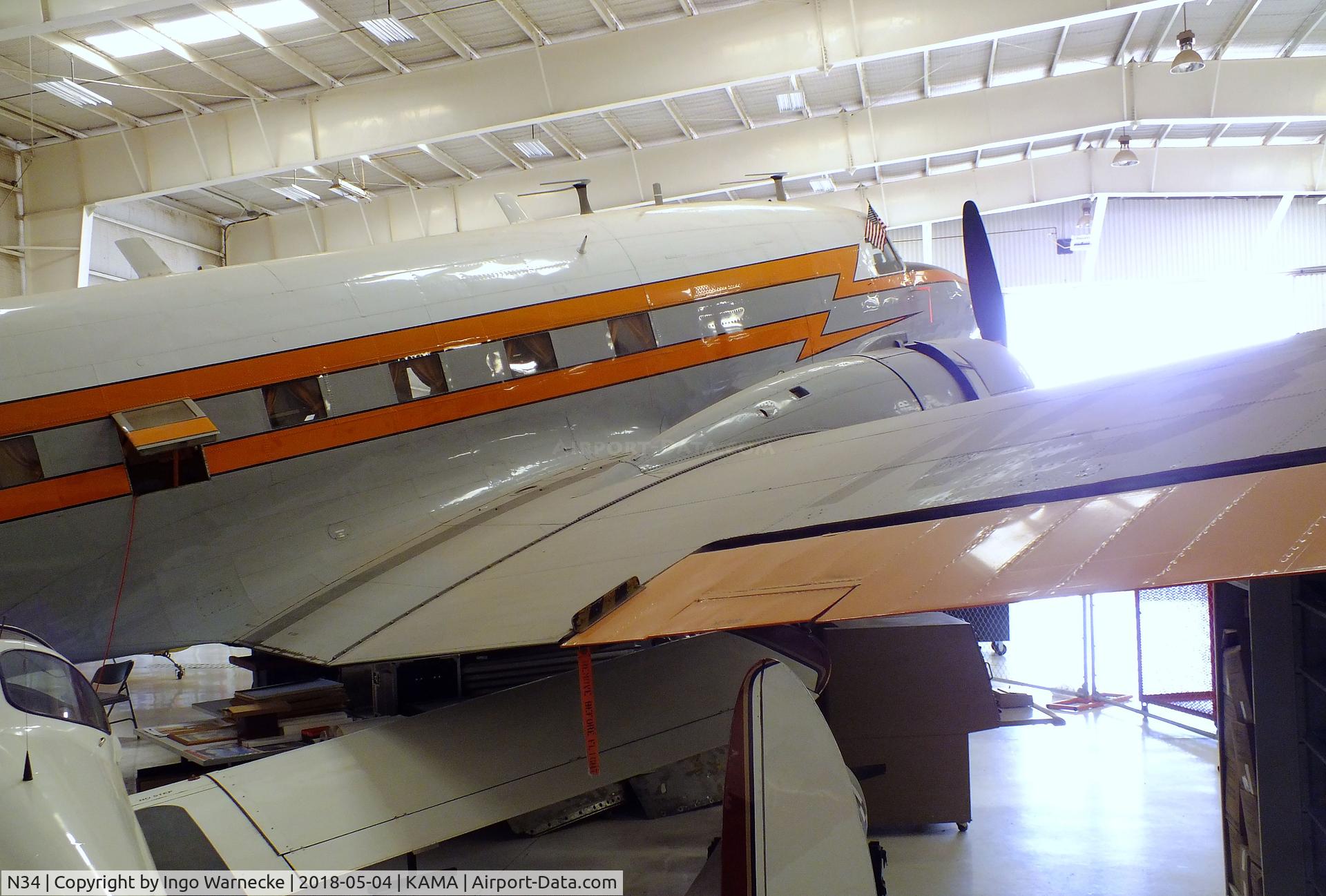 N34, 1945 Douglas R4D-7 C/N 33359, Douglas DC-3C (formerly Federal Airways Flight Inspection) at the Texas Air & Space Museum, Amarillo TX