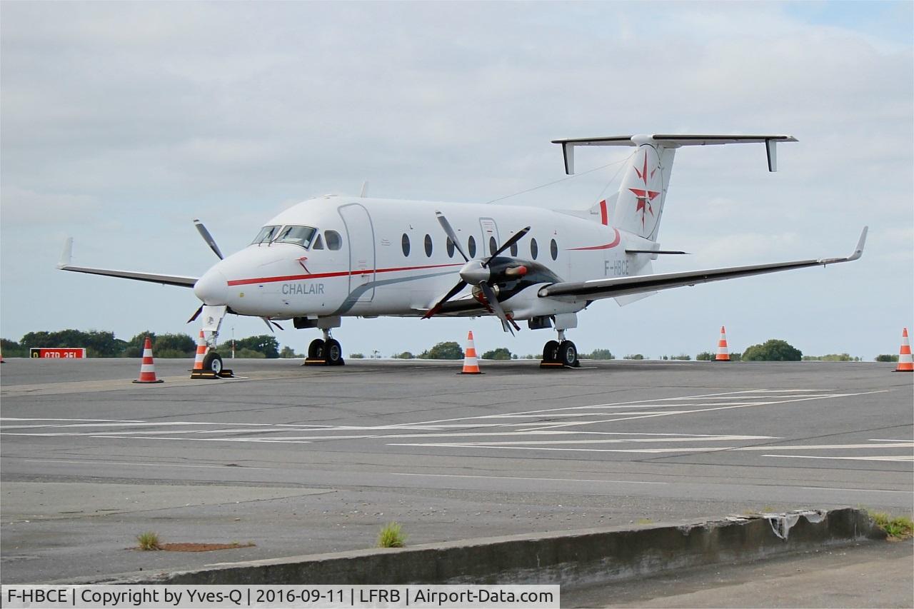 F-HBCE, 1998 Beech 1900D C/N UE-323, Raytheon Aircraft Company 1900D, Parked, Brest-Bretagne airport (LFRB-BES)