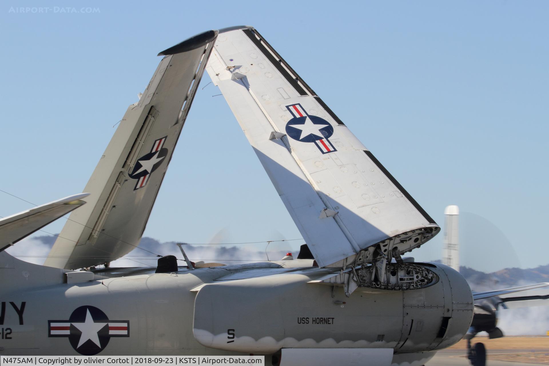 N475AM, Grumman C-1A Trader C/N 34, view on the folded wings