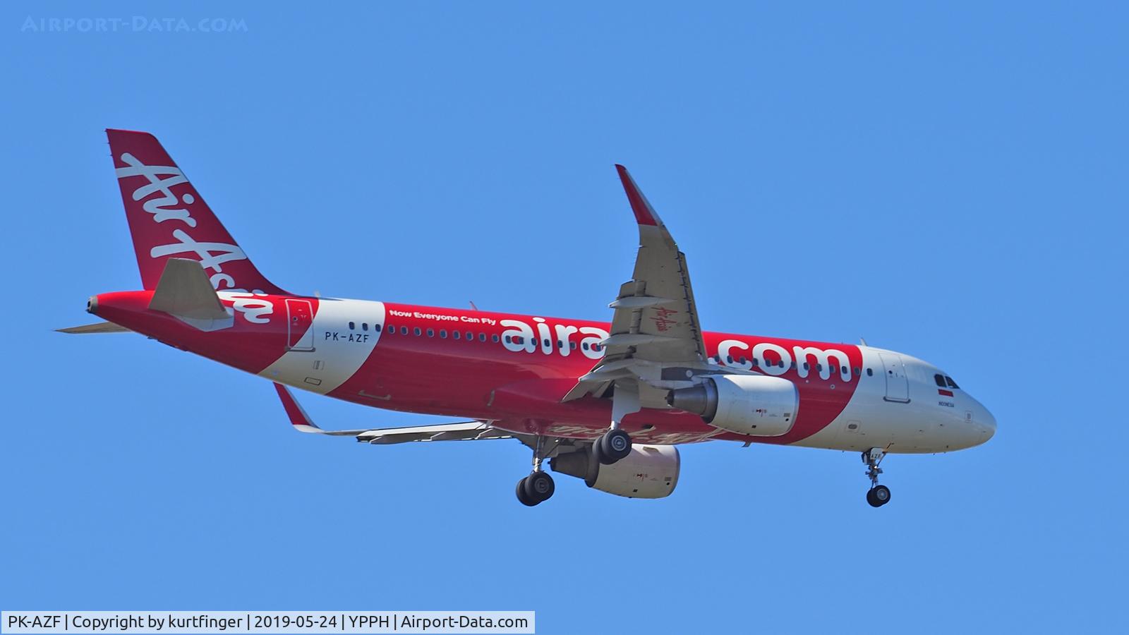 PK-AZF, 2013 Airbus A320-216 C/N 5706, Airbus A320-216. AirAsia PK-AZF, on final runway 21, YPPH 240519.