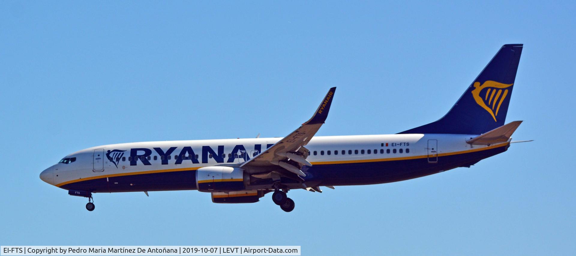 EI-FTS, 2017 Boeing 737-8AS C/N 44768, Vuelo: FR4614  (RYR407G)	Palma de Mallorca (PMI)  /  Vitoria (VIT)