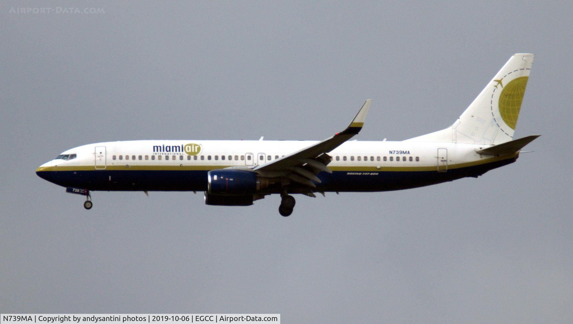 N739MA, 2004 Boeing 737-8Q8 C/N 30670, photo from home on the 23R app man egcc uk bring home thomas cook pax home.