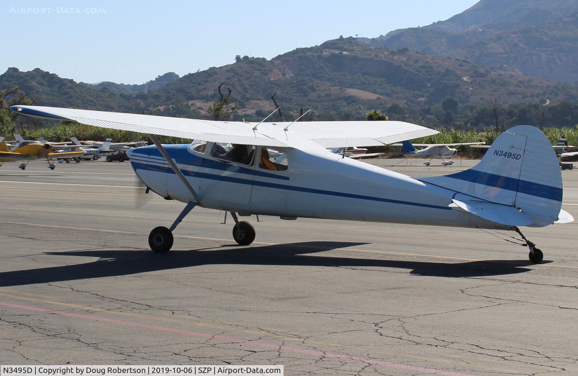 N3495D, 1955 Cessna 170B C/N 27038, 1955 Cessna 170B, Continental O-300 145 Hp, taxi