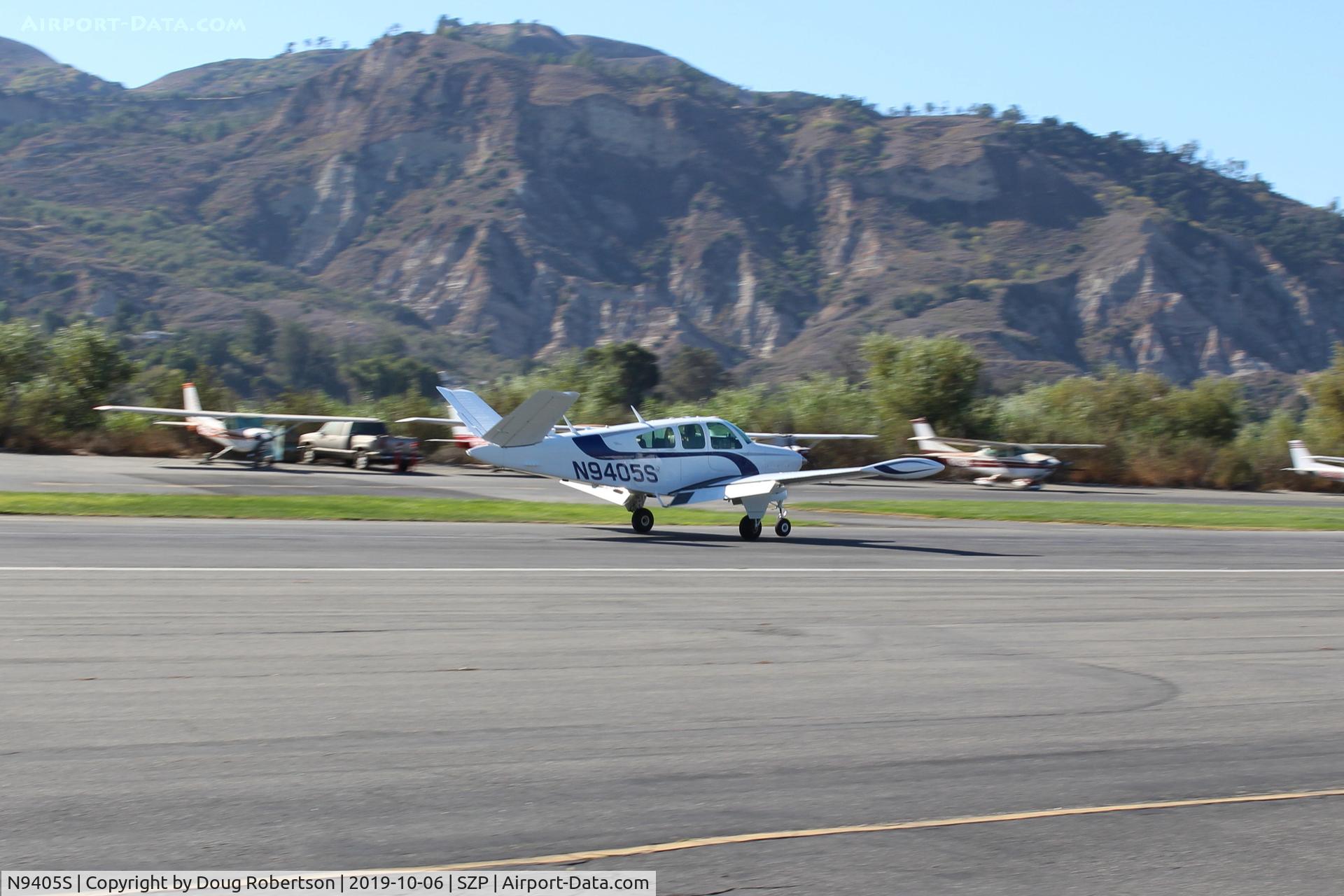 N9405S, 1965 Beech V35 Bonanza C/N D-8010, 1965 Beech V35 BONANZA, Continental IO-520-B 285 Hp, Landing roll Rwy 22