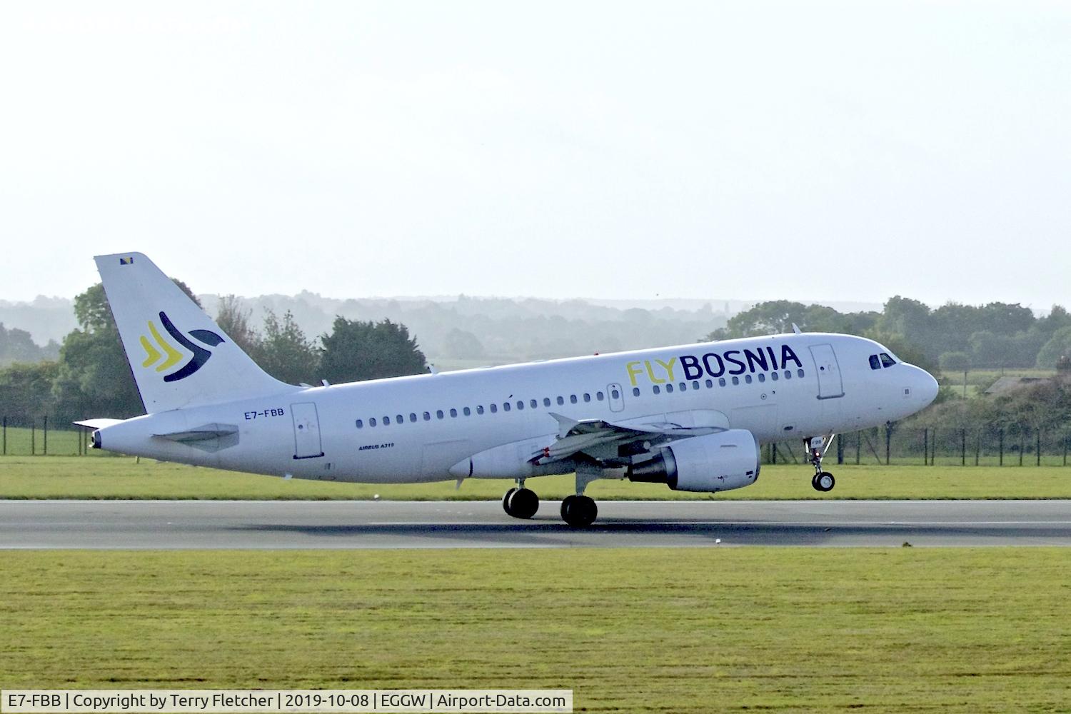 E7-FBB, 2003 Airbus A319-112 C/N 1925, At Luton