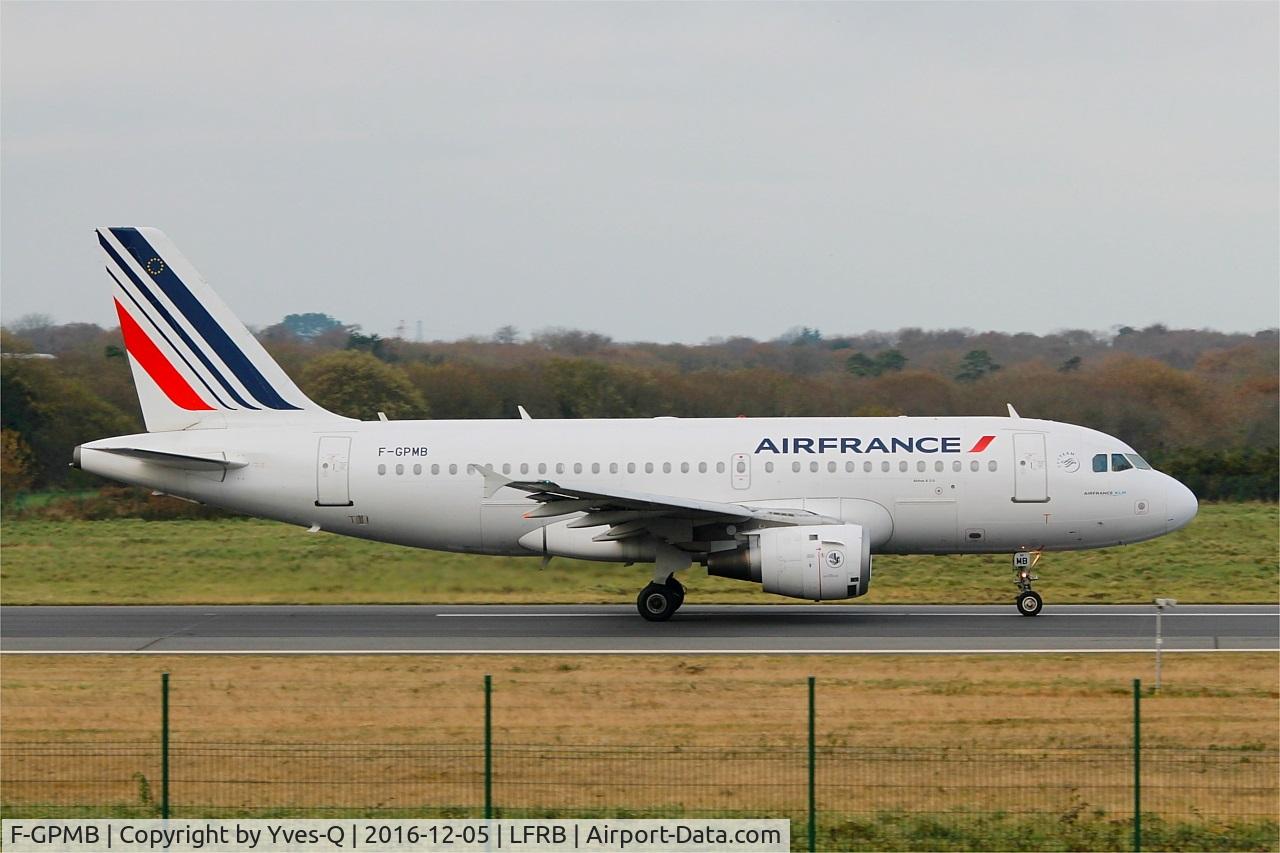 F-GPMB, 1996 Airbus A319-113 C/N 600, Airbus A319-113, Take off run rwy 07R, Brest-Bretagne airport (LFRB-BES)