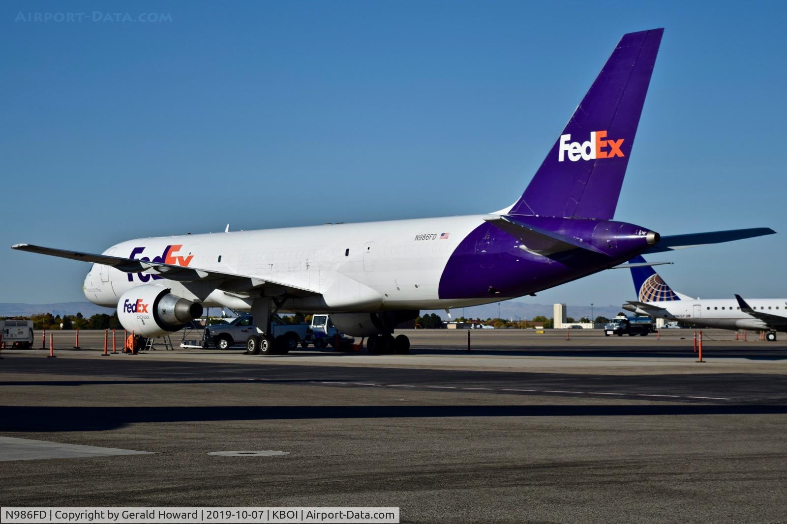 N986FD, 1997 Boeing 757-231(SF) C/N 28482, Parked on the FedEx ramp.