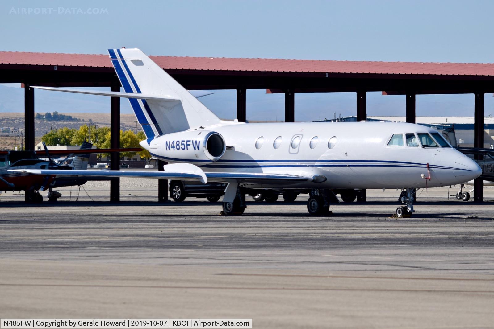 N485FW, 1990 Dassault Falcon 20-F5 C/N 485, Parked on the north GA ramp.