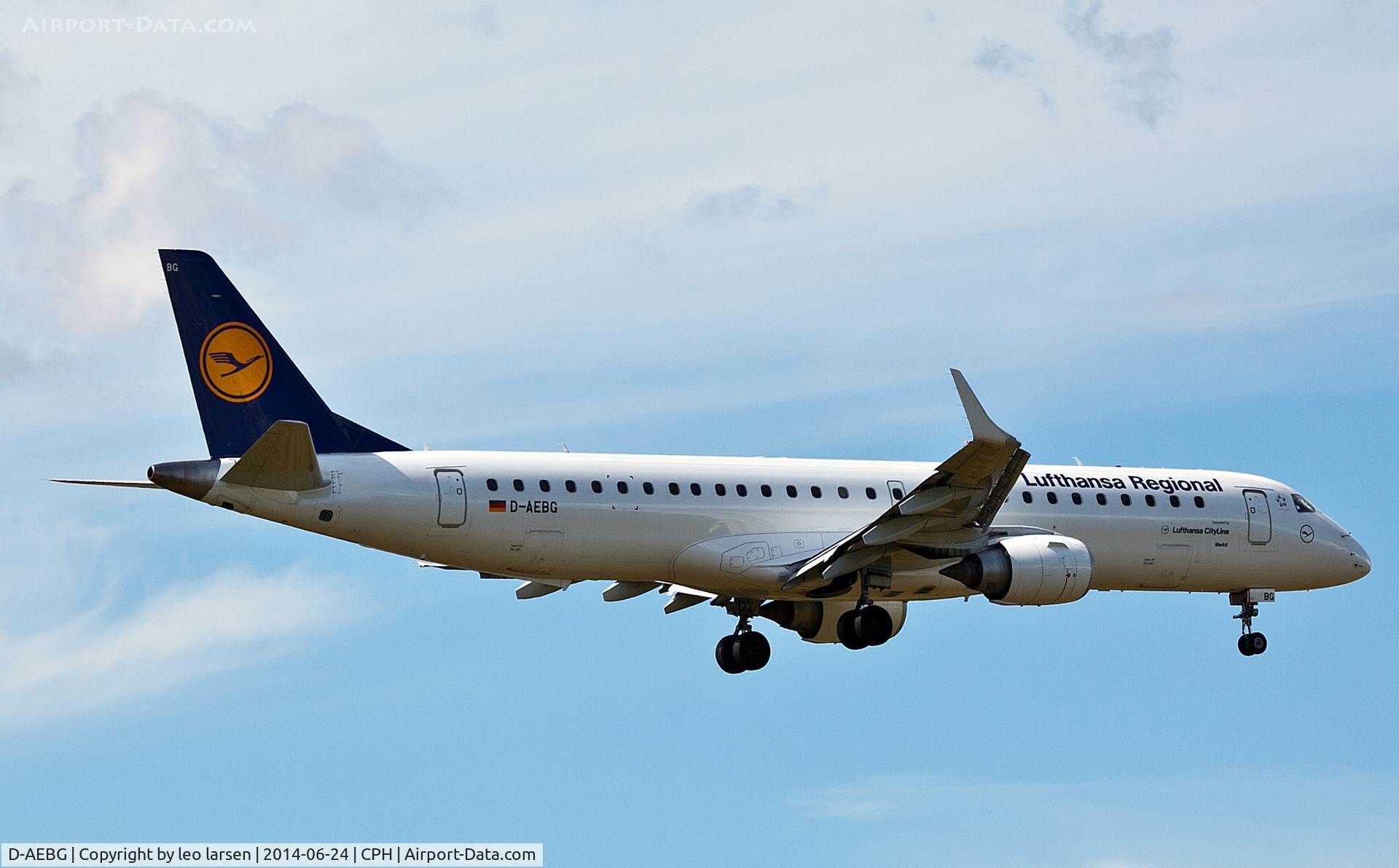 D-AEBG, 2011 Embraer 195LR (ERJ-190-200LR) C/N 19000423, Copenhagen 24.6.2014