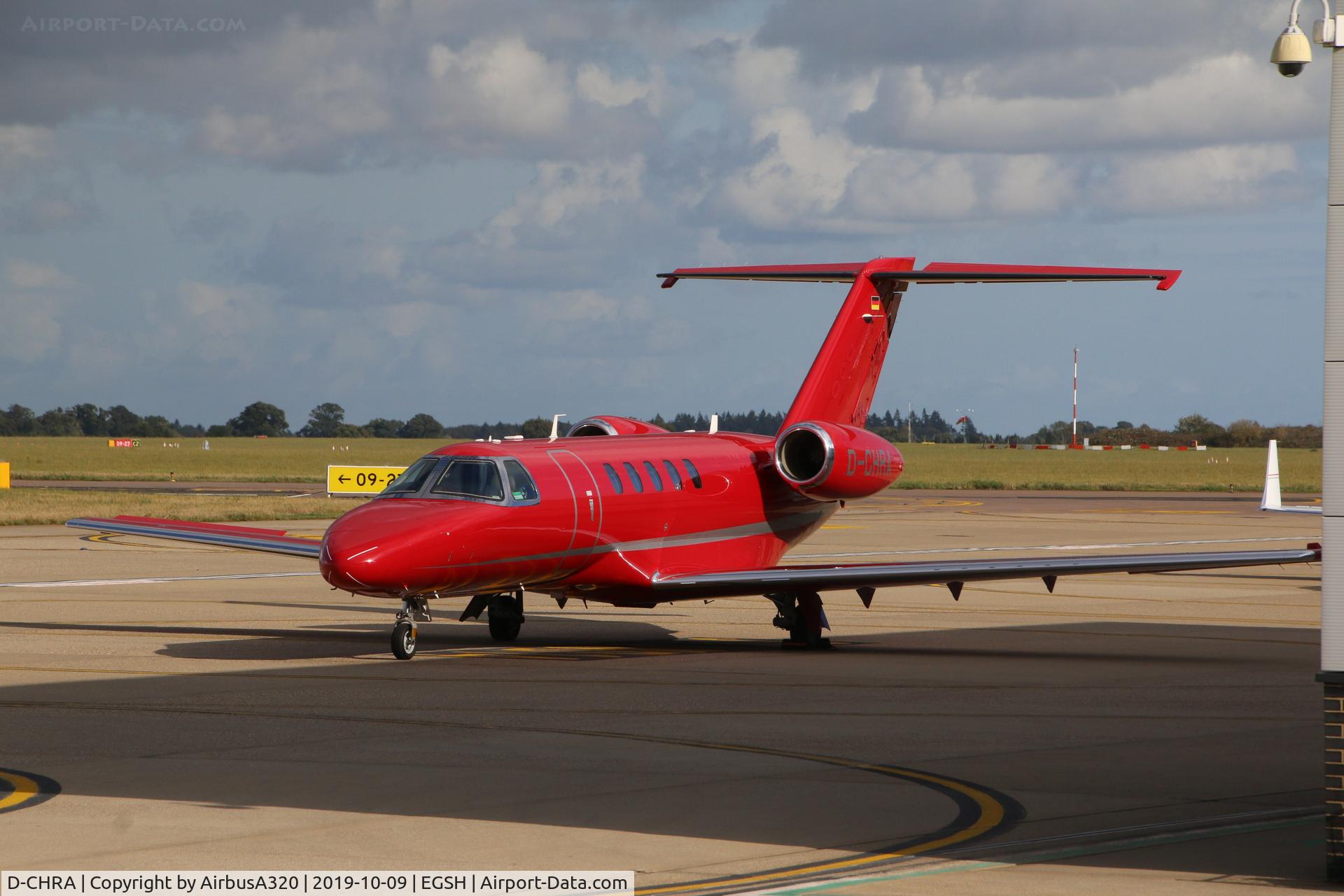 D-CHRA, 2011 Cessna 525C CitationJet CJ4 C/N 525C-0058, Parked on Saxson ramp