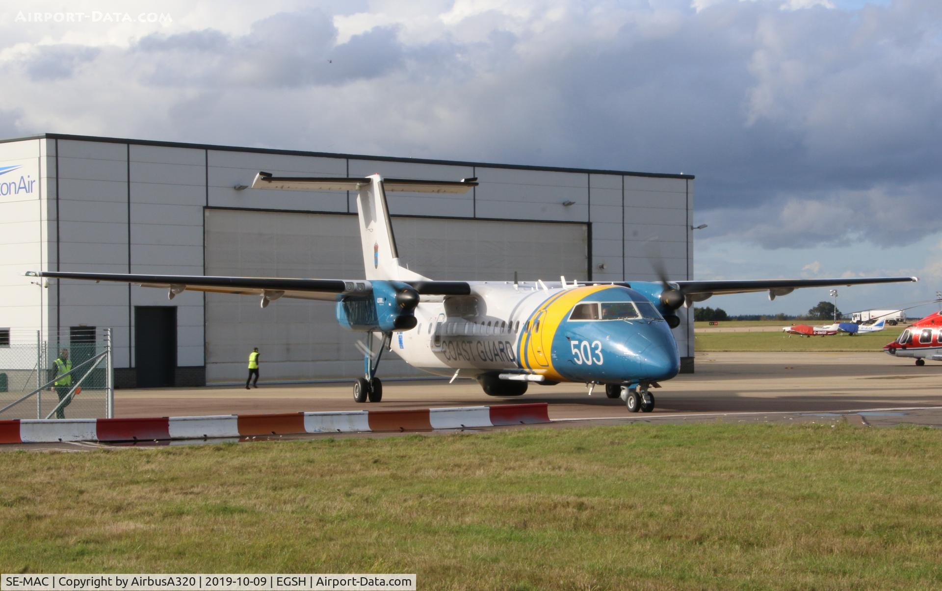 SE-MAC, 2007 De Havilland Canada DHC-8-311AQ Dash 8 C/N 638, Parked on Saxon ramp