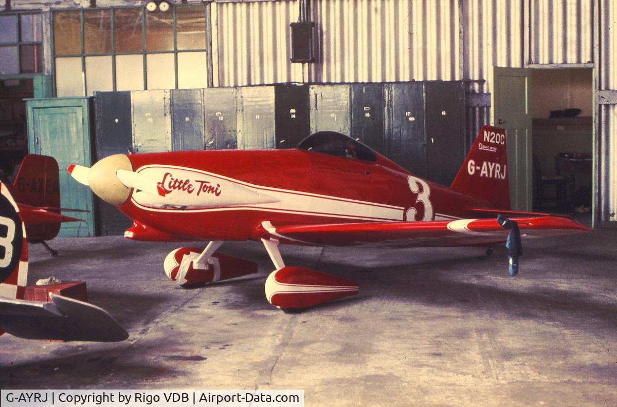 G-AYRJ, 1948 LeVier Cosmic Wind C/N 101, G-AYRJ in early 1970's.  Place & date unknown.
