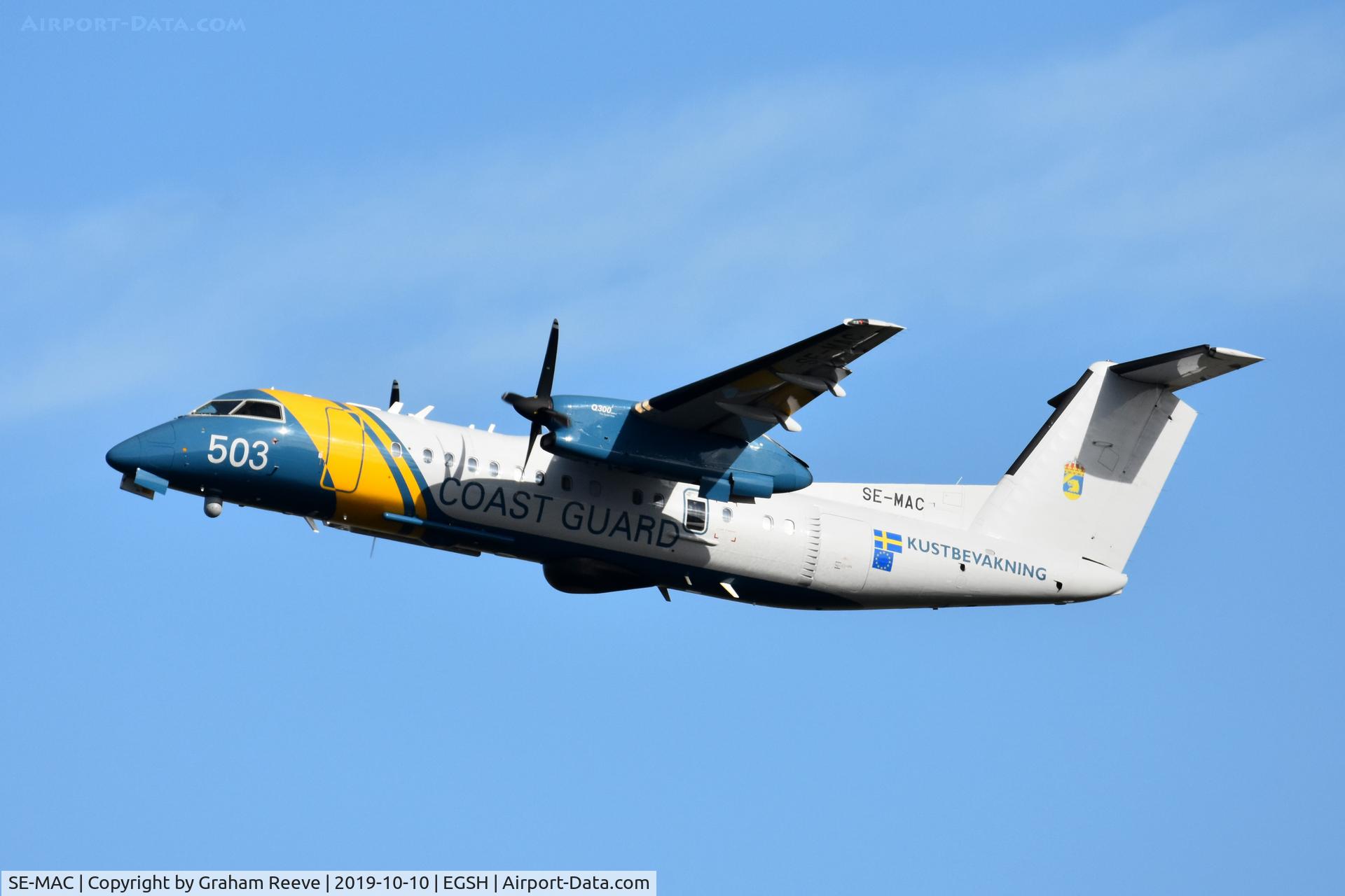 SE-MAC, 2007 De Havilland Canada DHC-8-311AQ Dash 8 C/N 638, Departing from Norwich.