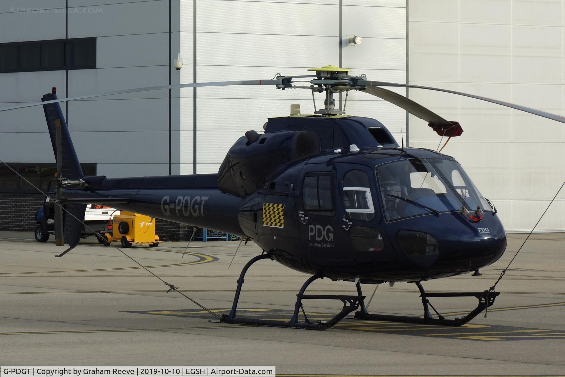 G-PDGT, 1988 Aerospatiale AS-355F-2 Ecureuil 2 C/N 5374, Parked at Norwich.