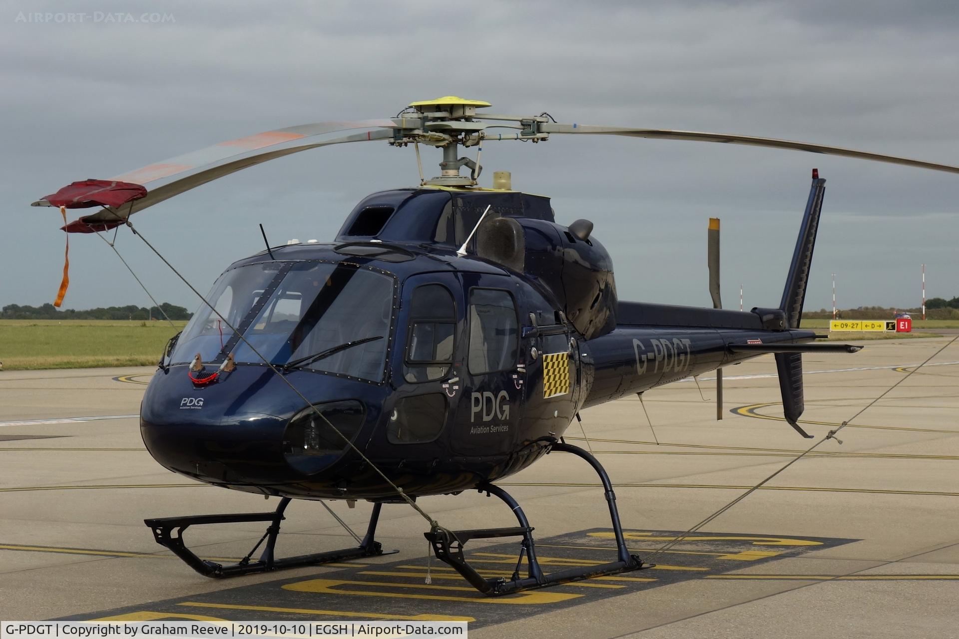 G-PDGT, 1988 Aerospatiale AS-355F-2 Ecureuil 2 C/N 5374, Parked at Norwich.