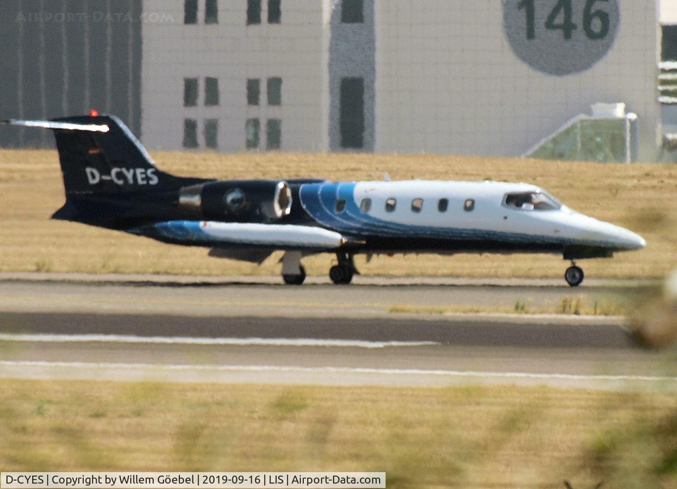 D-CYES, 1983 Learjet 35A C/N 35-501, Taxi to the gate on Lisbon Airport