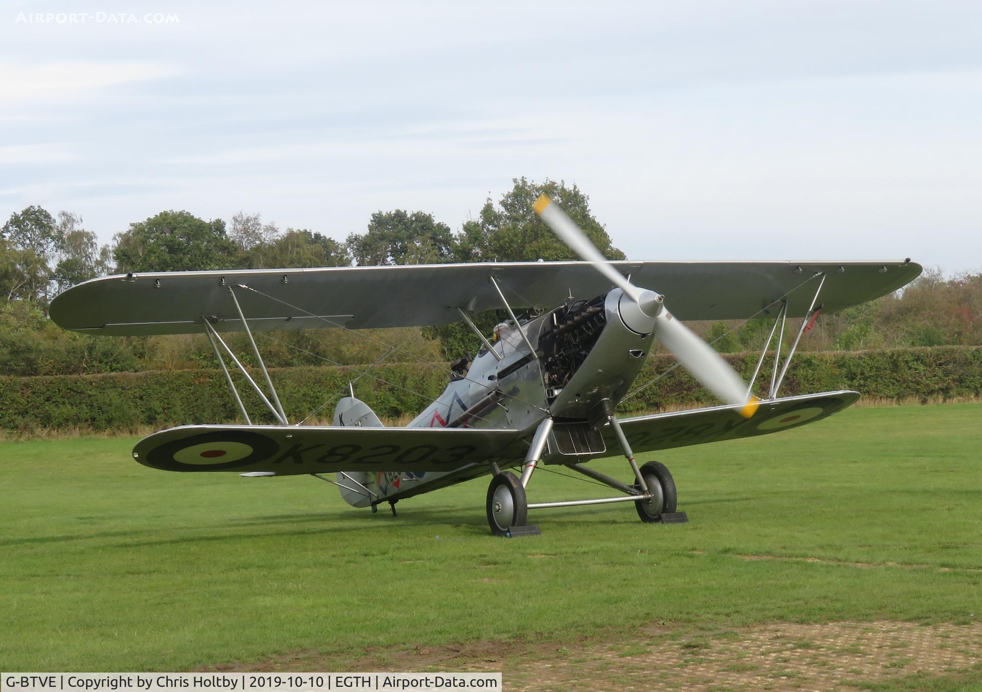 G-BTVE, 1937 Hawker Demon 1 C/N K8203, 1937 Hawker Demon testing its engine at Old Warden