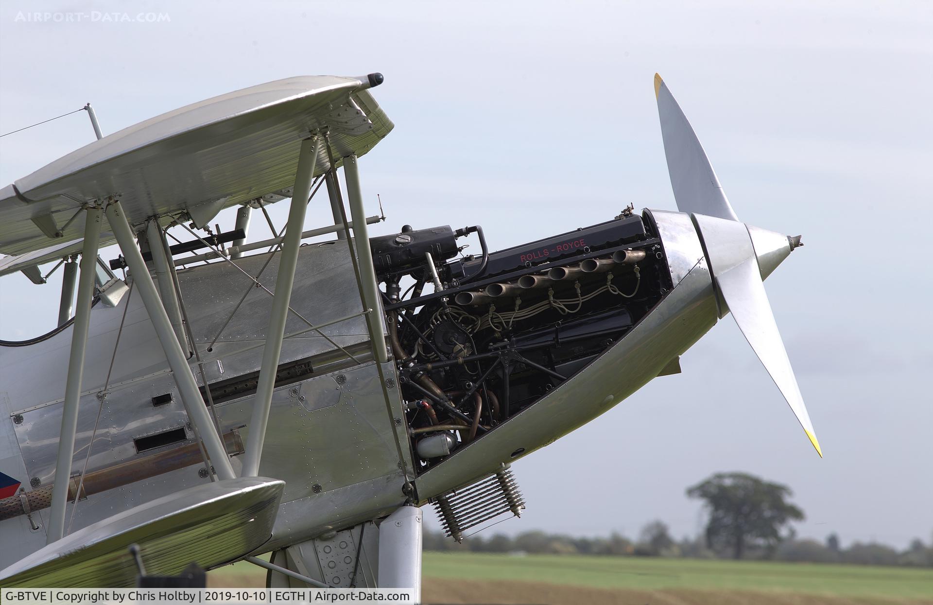 G-BTVE, 1937 Hawker Demon 1 C/N K8203, Hawker Demon engine cover off for testing at Old Warden