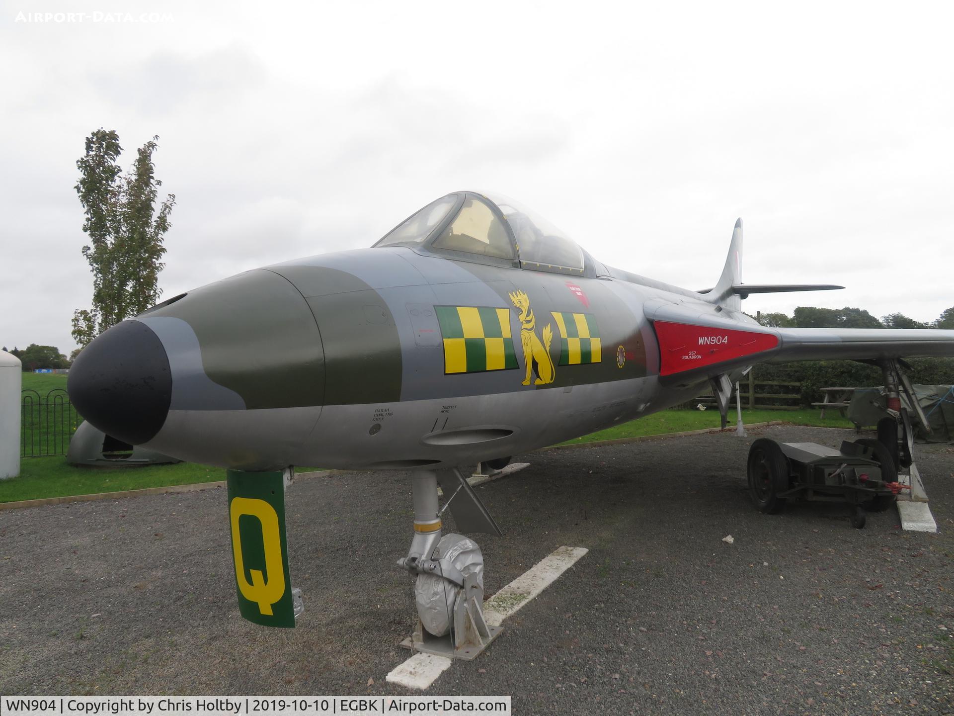 WN904, 1954 Hawker Hunter F.2 C/N S4/U/2912, 1954 Hunter outside the Sywell Aviation Museum sporting new decals