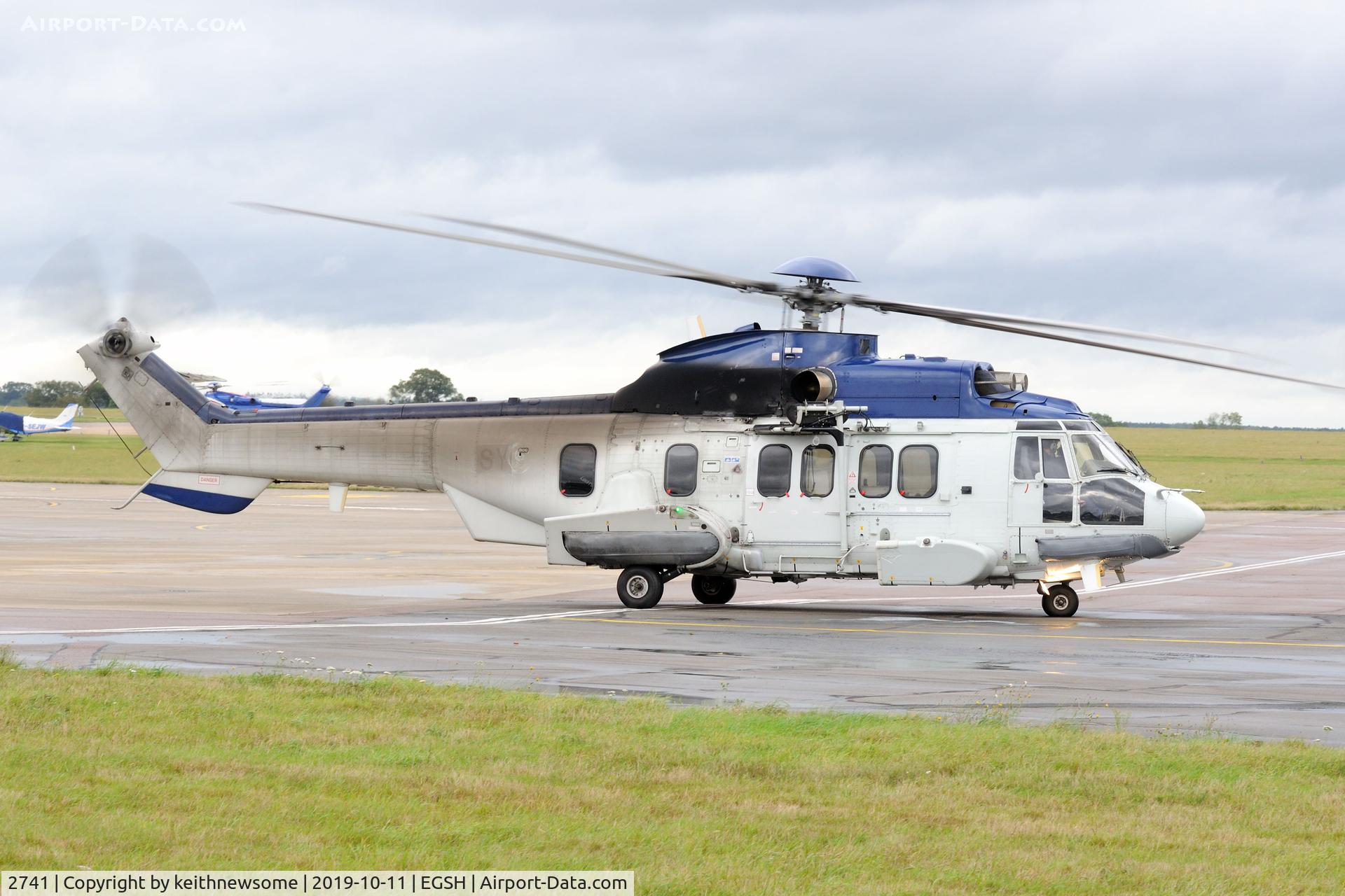 2741, Eurocopter EC-225LP Super Puma Mk2+ C/N 2741, Leaving Norwich for France.