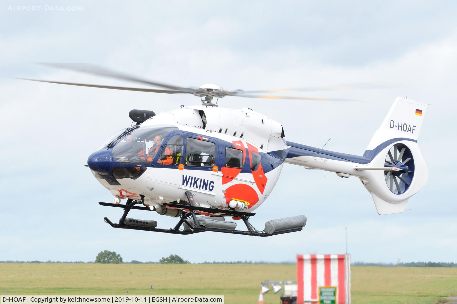 D-HOAF, 2017 Airbus Helicopters EC-145T-2 (BK-117D-2) C/N 20167, Arriving at Norwich.