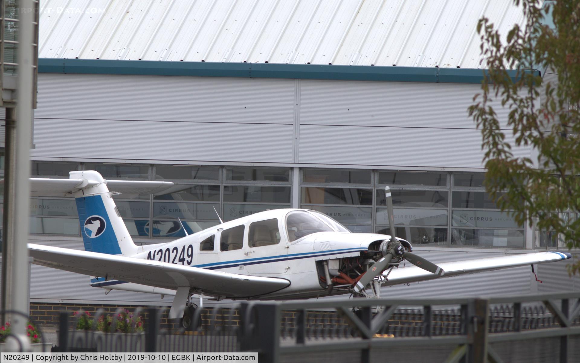N20249, 1979 Piper PA-28RT-201T Arrow IV C/N 28R-7931117, Piper Arrow parked at Sywell & not looking too healthy with cowling & engine cover off.