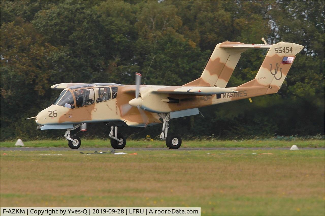 F-AZKM, 1971 North American OV-10B Bronco C/N 338-9 (305-65), North American OV-10B Bronco, Taxiing rwy 22, Morlaix-Ploujean airport (LFRU-MXN) air show 2019