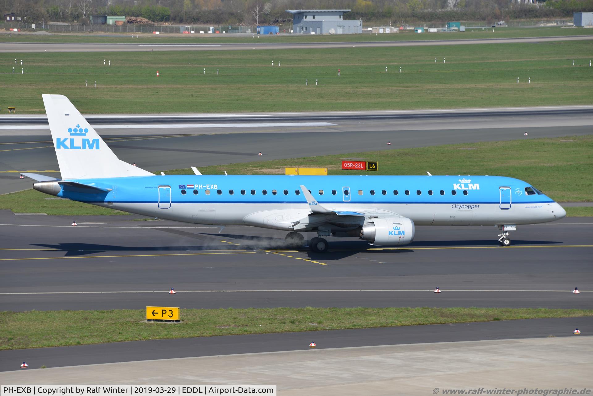 PH-EXB, 2014 Embraer 190STD (ERJ-190-100) C/N 19000658, Embraer ERJ-190STD 190-100 - WA KLC KLM Cityhopper - 19000658 - PH-EXB - 29.03.2019 - DUS