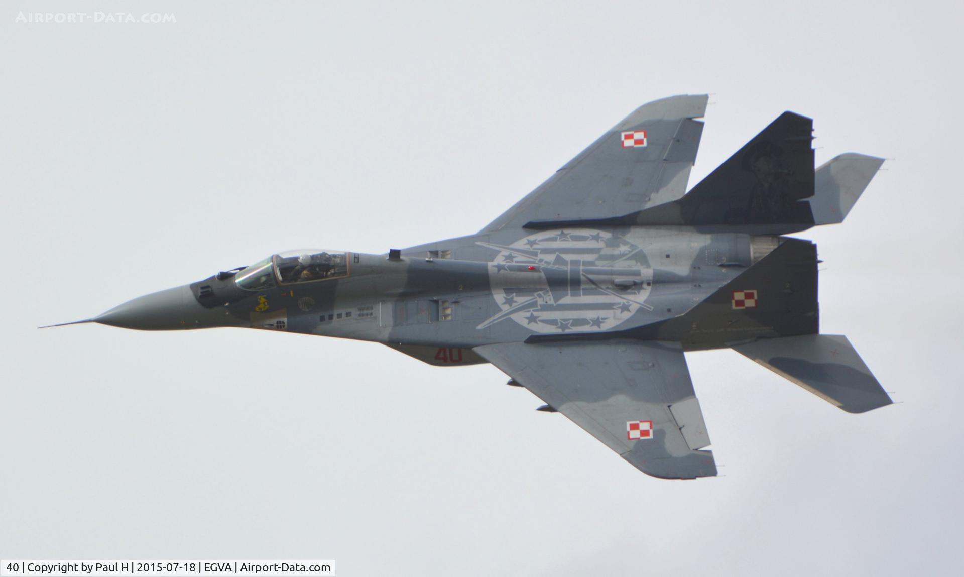 40, Mikoyan-Gurevich MiG-29A C/N 2960532040, Polish Air Force Mig.-29 40, performing at RIAT 2015