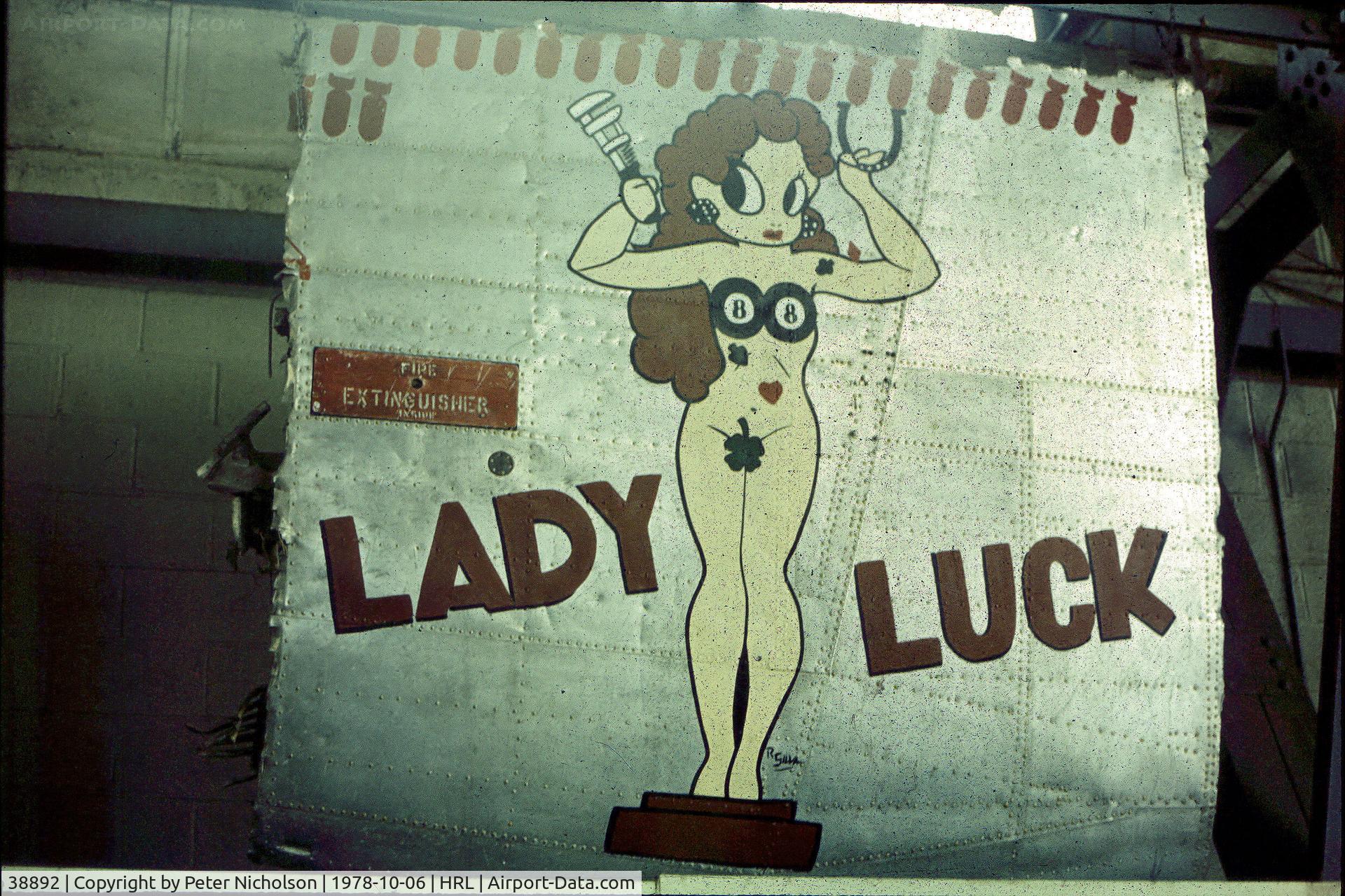 38892, 1944 Consolidated PB4Y-1 Liberator C/N Not found 38892, Fuselage panel of this PBY-1 Liberator on display in the Confederate Air Force's hanger at Harlingen, Texas at the time of their 1978 Airshow.