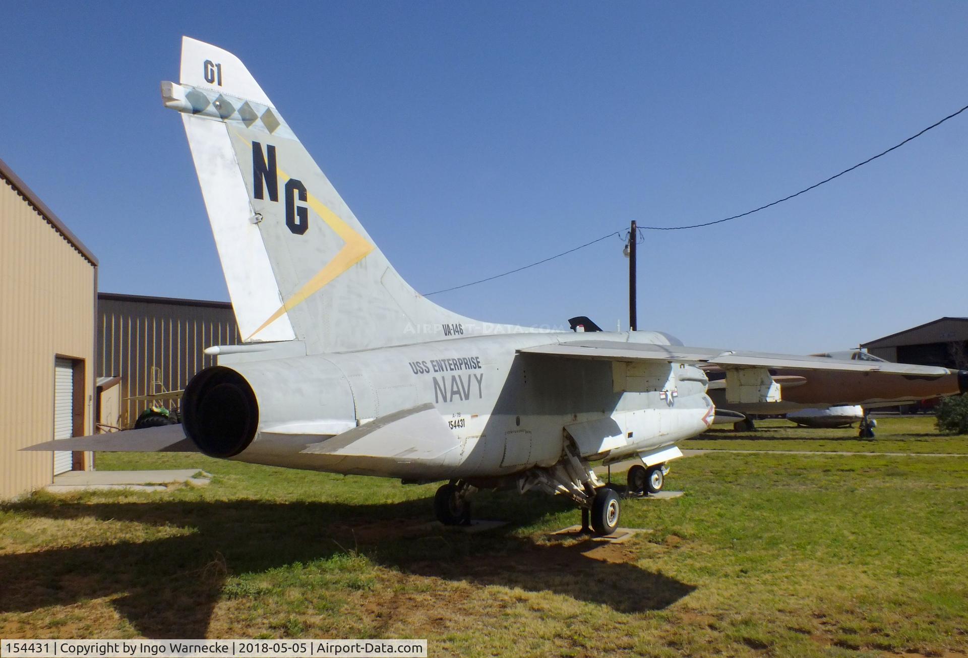 154431, LTV A-7B Corsair II C/N B-071, LTV A-7B Corsair II at the Texas Air Museum Caprock Chapter, Slaton TX