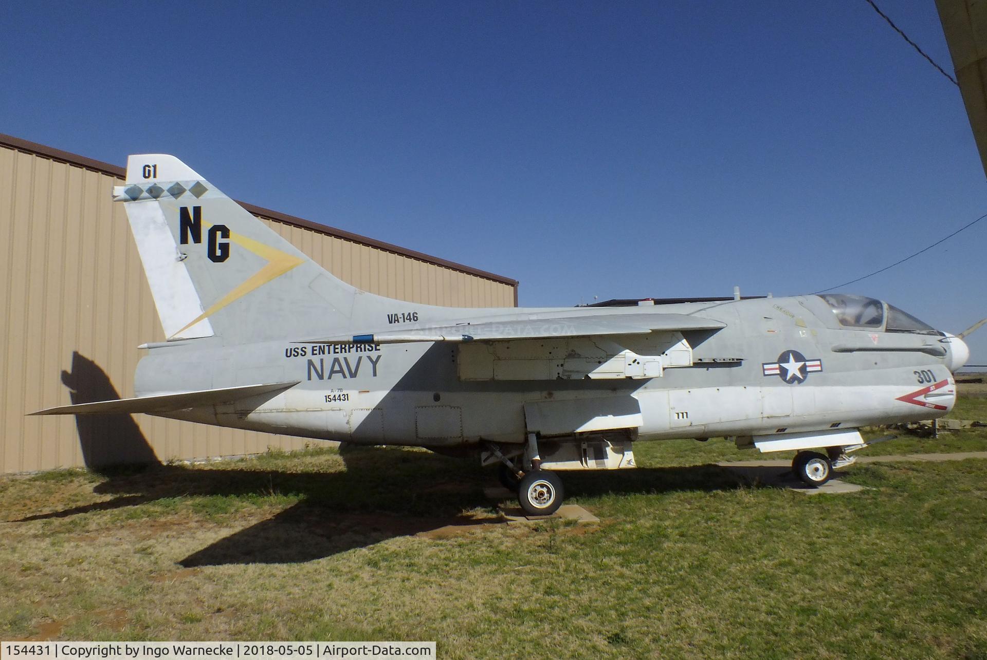 154431, LTV A-7B Corsair II C/N B-071, LTV A-7B Corsair II at the Texas Air Museum Caprock Chapter, Slaton TX