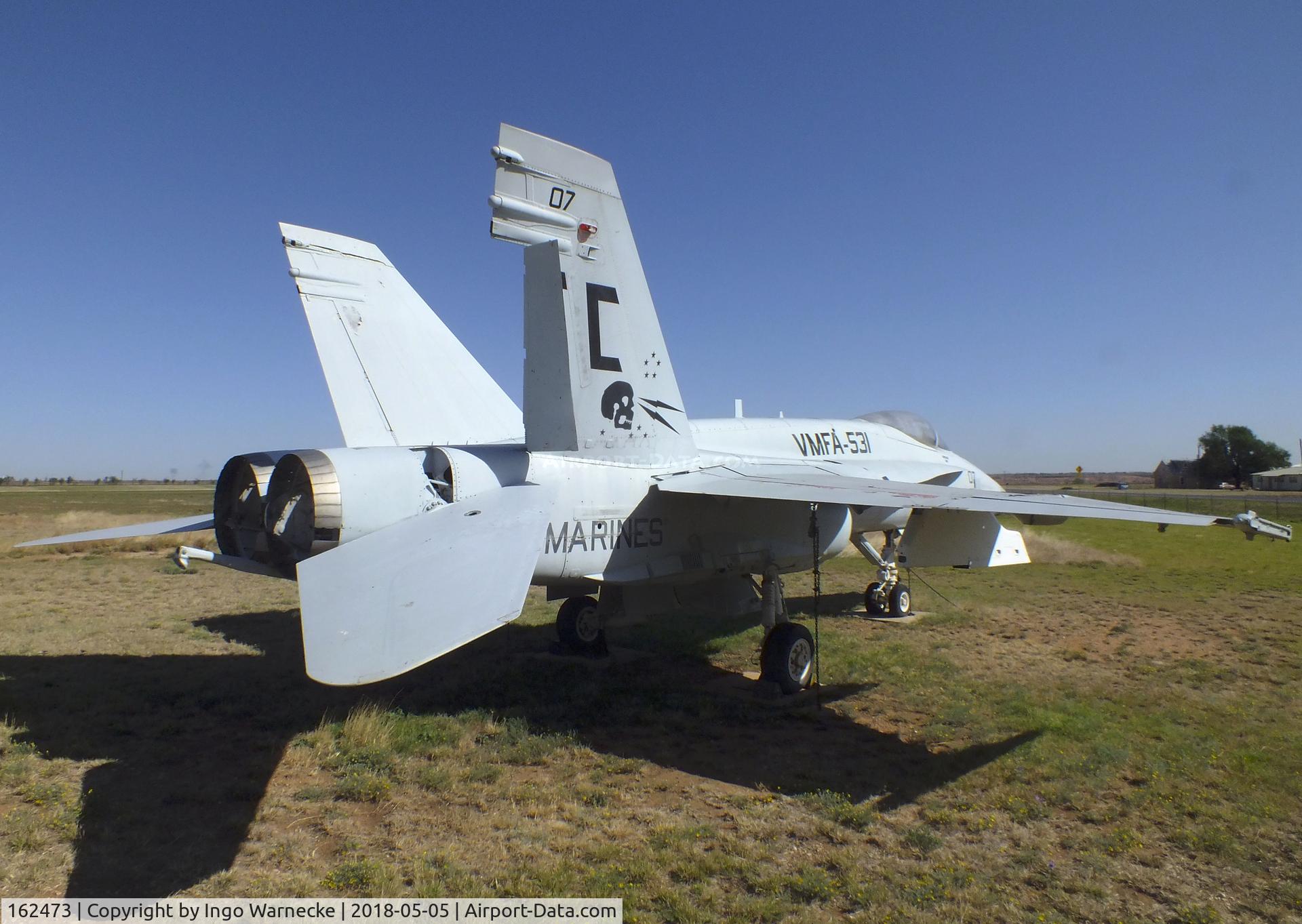 162473, McDonnell Douglas F/A-18A Hornet C/N 0331, McDonnell Douglas F/A-18A Hornet (probably containing parts of an other aircraft) at the Texas Air Museum Caprock Chapter, Slaton TX