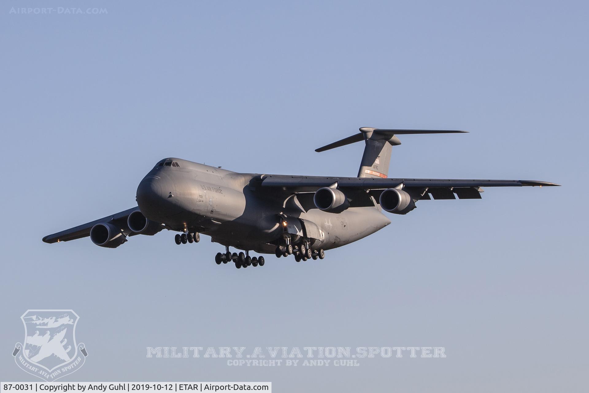 87-0031, 1987 Lockheed C-5M Super Galaxy C/N 500-117, Patriot Wings approach ro Ramstein