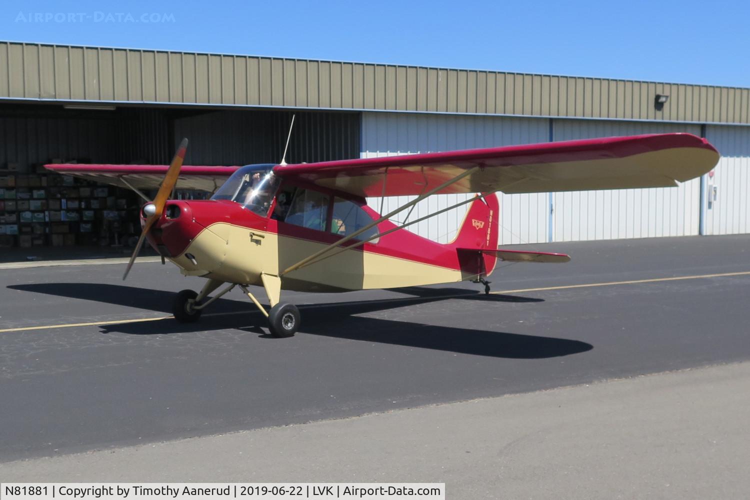 N81881, 1946 Aeronca 7AC Champion C/N 7AC-504, 1946 Aeronca 7AC, c/n: 7AC-504, Barry Schiff about to go flying in the airplane he soloed in.